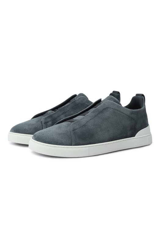 Замшевые кеды Triple Stitch Zegna S4667Z/LHS0Y Синий S4667Z/LHS0Y