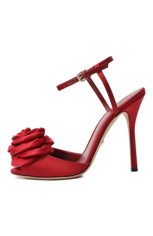 Текстильные босоножки Giambattista Valli 25FWKVLIS222/22SAT Красный  25FWKVLIS222/22SAT Фото 4