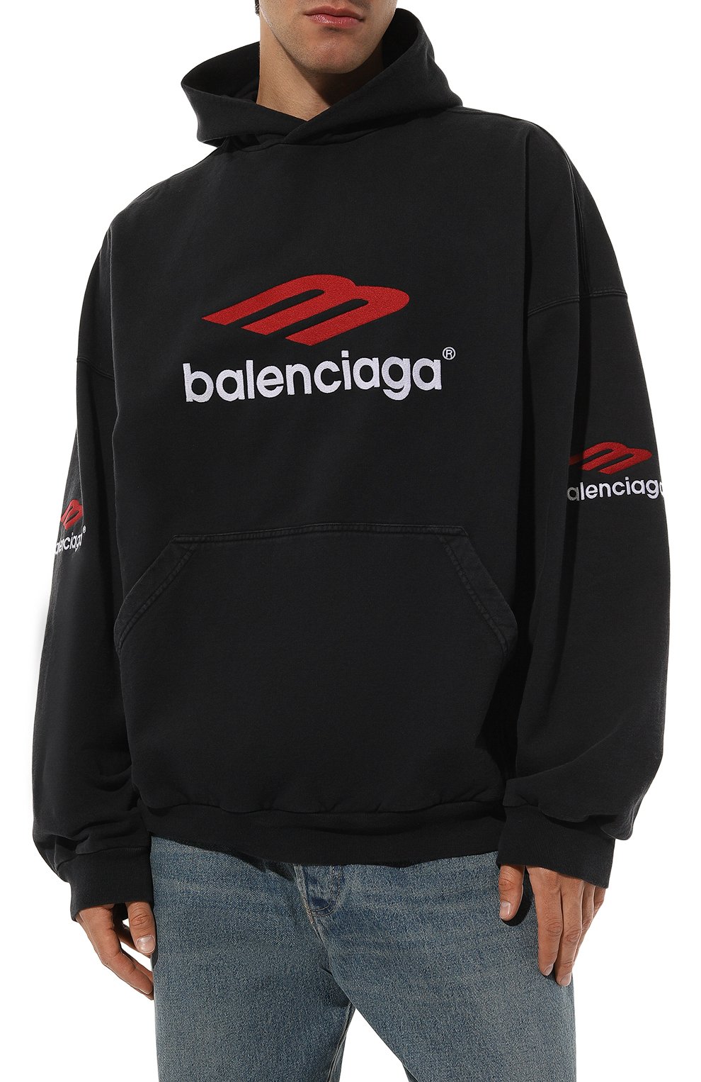 Хлопковое худи BALENCIAGA, арт. 739024/TPVD8, фото 3