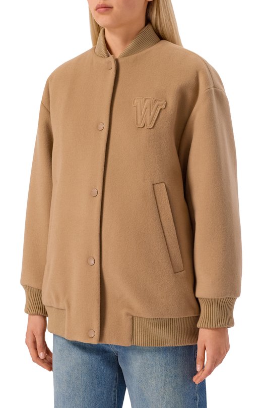 Шерстяной бомбер Weekend Max Mara AD0RNI Бежевый  AD0RNI Фото 3