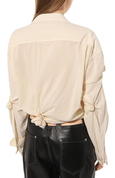 Хлопковая блузка JACQUEMUS, арт. 22H223SH027/1061OFFWHITE, фото 4