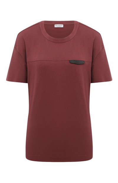 Женская хлопковая футболка BRUNELLO CUCINELLI, арт. M0A45EE510