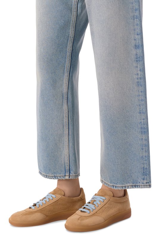 Замшевые кеды Santoni WBPG61340FAITKSN Бежевый  WBPG61340FAITKSN Фото 2