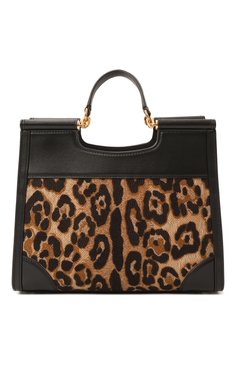 Женская сумка sicily shopper small DOLCE & GABBANA леопардового цвета, арт. BB7728/B6I37 | Фото 6 (Размер: small; Материал: Текстиль; Ремень/цепочка: На ремешке)