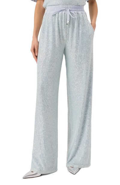 Брюки с отделкой пайетками KITON голубого цвета по цене 263500 руб., арт. D59127K0989E01, фото 3 Брюки с отделкой пайетками KITON, арт. D59127K0989E01, фото 3