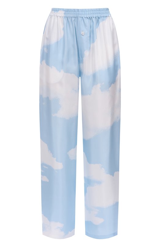 Шелковые брюки Moschino J0302/5551 Голубой J0302/5551