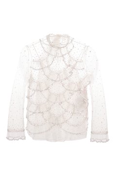 Женская блузка из вискозы VALENTINO белого цвета, арт. 5B3AE9F51ED | Фото 1 (Материал внешний: Вискоза; Рукава: Длинные; Длина (для топов): Стандартные; Принт: Без принта; Стили: Романтичный; Женское Кросс-КТ: Блуза-одежда)