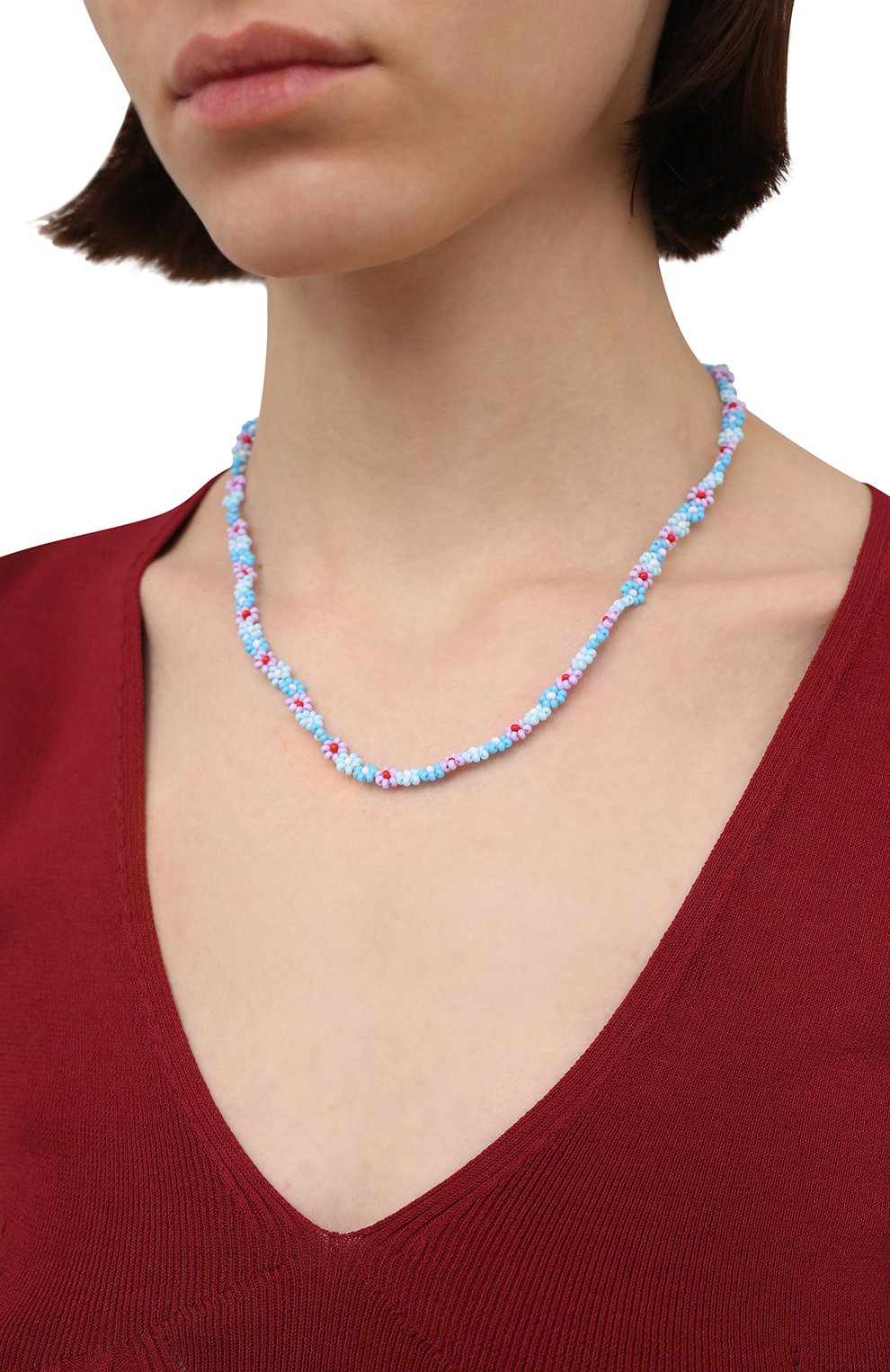 Колье ромашка мини HIAYNDERFYT светло-голубого цвета по цене 3680 руб., арт. 1-5SMFLWRLB, фото 2 Колье ромашка мини HIAYNDERFYT, арт. 1-5SMFLWRLB, фото 2