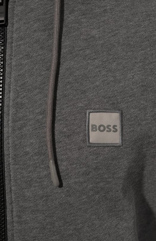 

Хлопковая толстовка BOSS Orange, Серый