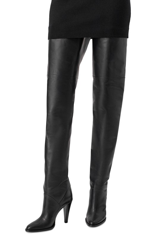 Кожаные ботфорты Nadja 100 Saint Laurent 843853/28N00 Чёрный  843853/28N00 Фото 2