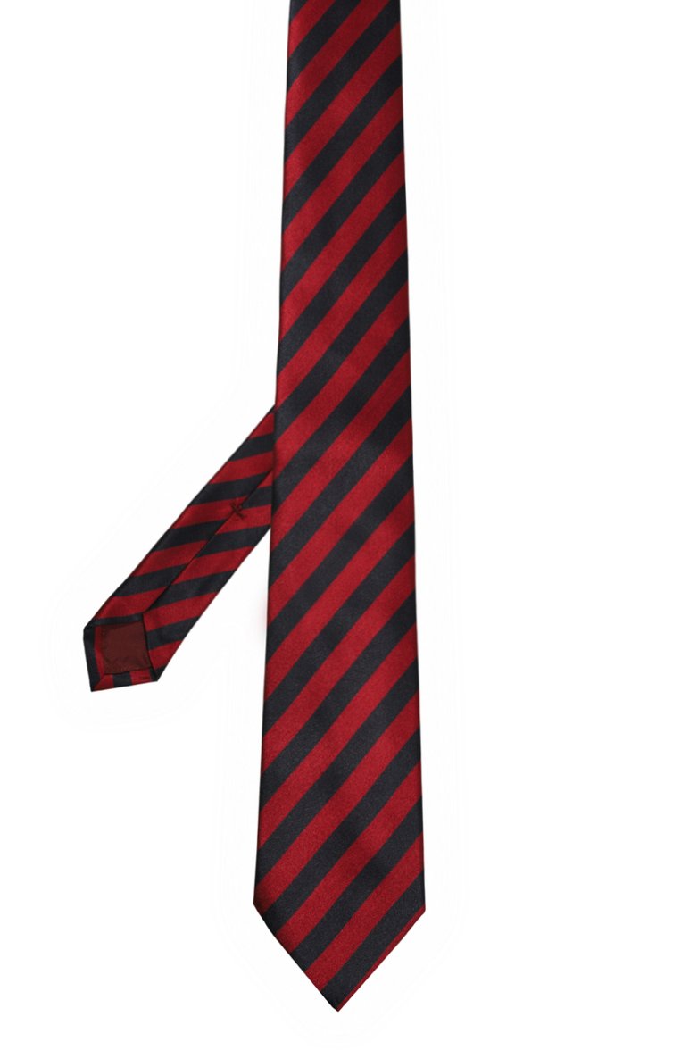 Мужской шелковый галстук SARTORIO красного цвета, арт. SCRAVMRSC478005 | Фото 3 (Принт: С принтом; Материал: Текстиль, Шелк; Материал сплава: Проставлено; Нос: Не проставлено)