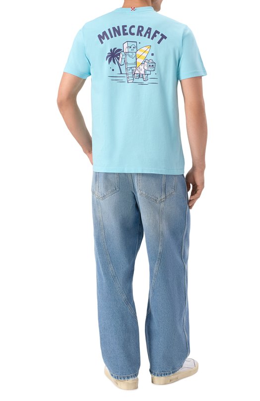 Хлопковая футболка MC2 Saint Barth STBM TSHIRT MAN/04574H Голубой  STBM TSHIRT MAN/04574H Фото 2