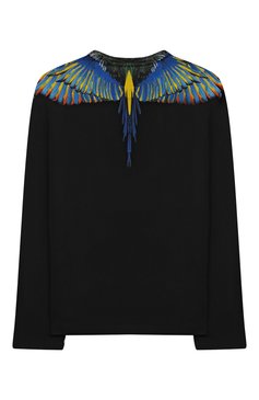 Детская хлопковый лонгслив MARCELO BURLON KIDS OF MILAN черного цвета, арт. CBAB004F21JER005 | Фото 2 (Материал внешний: Хлопок; Рукава: Длинные; Мальчики Кросс-КТ: Лонгслив-одежда; Материал сплава: Проставлено; Драгоценные камни: Проставлено; Ростовка одежда: 10 - 11 лет | 140 - 146см, 6 лет | 116 см, 8 лет | 128 см)