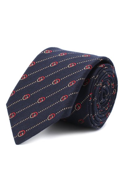 Мужской галстук из шелка и шерсти GUCCI, арт. 624059/4E609