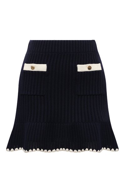 Женская юбка из хлопка и вискозы SELF-PORTRAIT, арт. PF24-131SK-BL