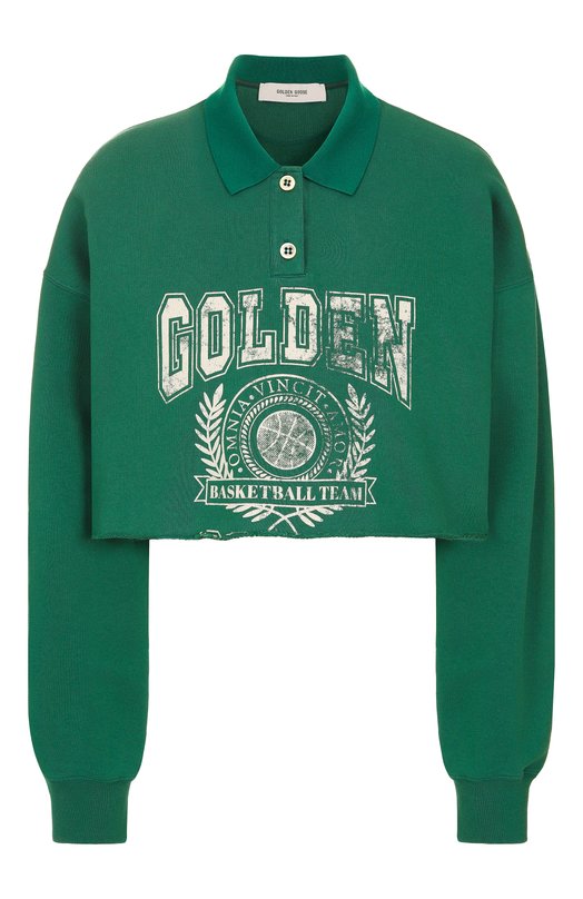 Хлопковое поло Golden Goose Deluxe Brand GWP02200.P001888 Зелёный GWP02200.P001888
