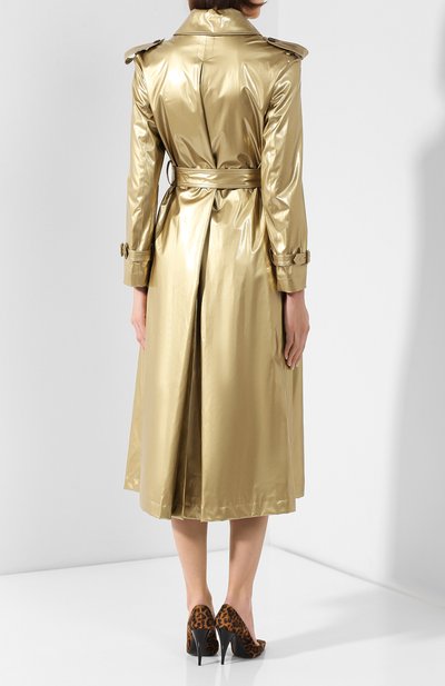 Тренч с поясом DOLCE & GABBANA золотого цвета по цене 416500 руб., арт. F0X47T/FUZB0, фото 4 Тренч с поясом DOLCE & GABBANA, арт. F0X47T/FUZB0, фото 4