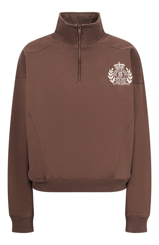 Хлопковый свитшот Sporty and Rich ST08165243BR03 Коричневый ST08165243BR03