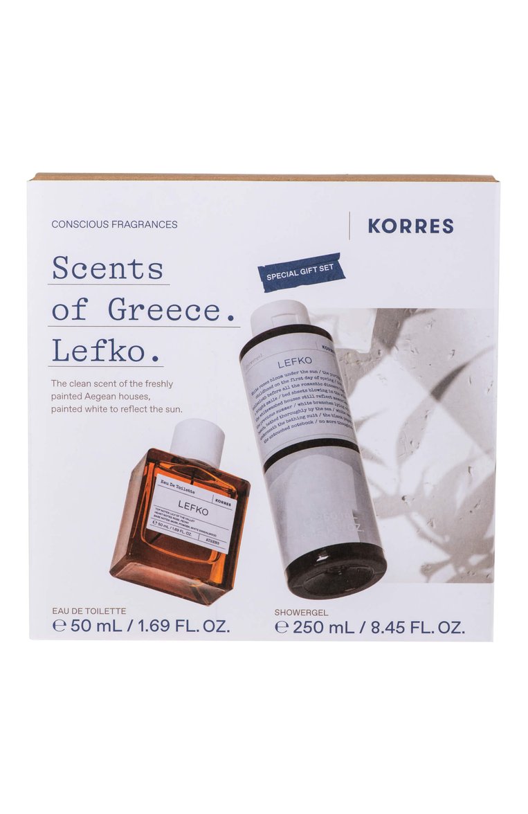 Подарочный набор lefko (50+250ml) KORRES бесцветного цвета, арт. 5203069127663 | Фото 2 (Региональные ограничения белый список (Axapta Mercury): Не проставлено; Нос: Не проставлено; Косметика кросс-кт: Парфюмерия У, Уход У; Обьем косметики: 50+250ml; Ограничения доставки: flammable)
