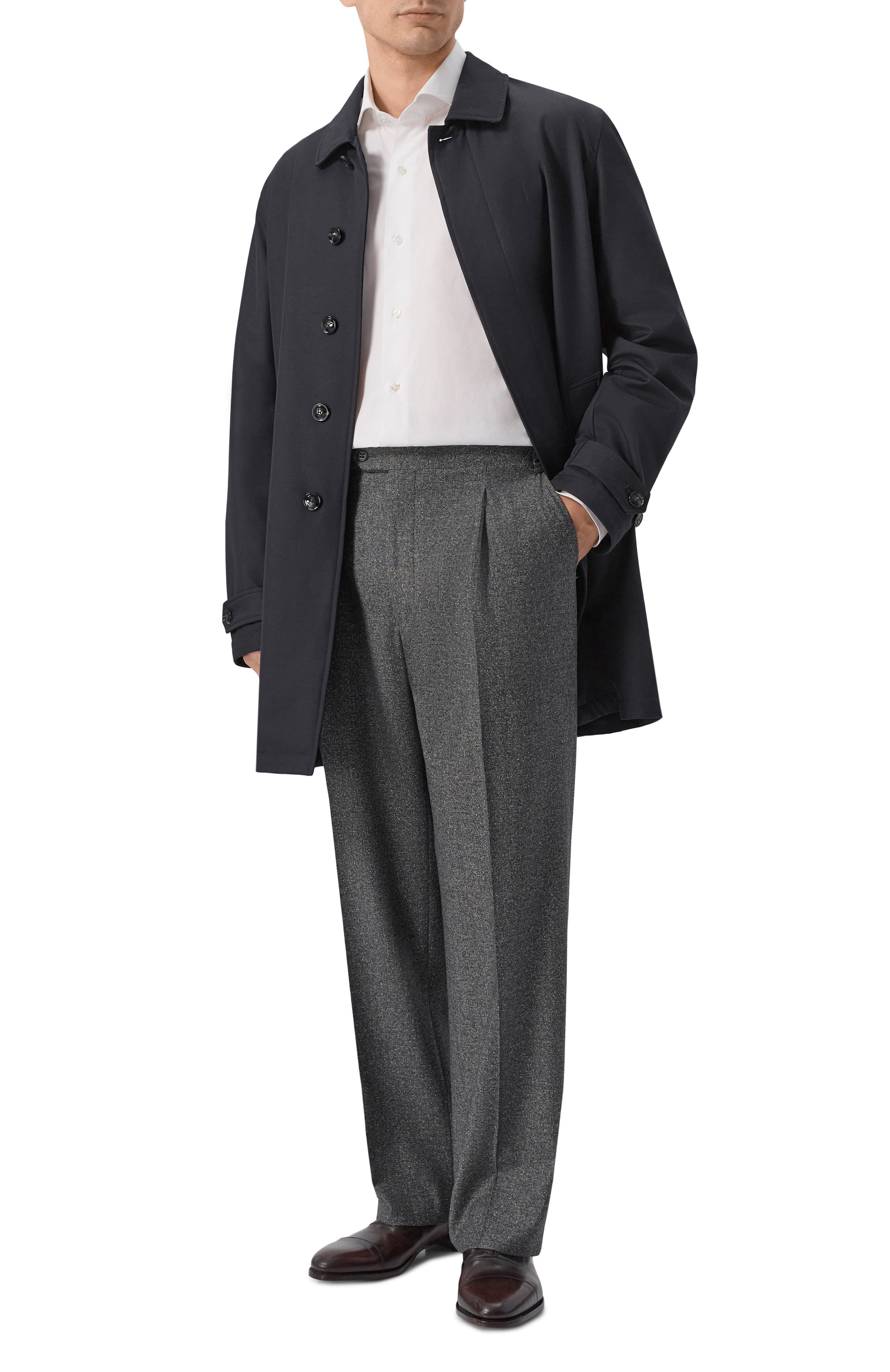 Брюки из шерсти и шелка CORNELIANI темно-серого цвета по цене 68050 руб., арт. 284L26/2A18511, фото 2 Брюки из шерсти и шелка CORNELIANI, арт. 284L26/2A18511, фото 2
