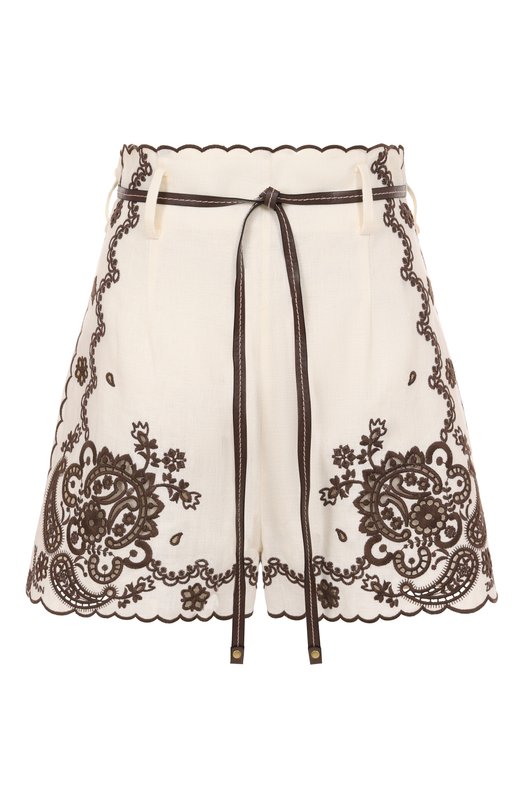Льняные шорты Zimmermann 3289ASS253 Кремовый 3289ASS253