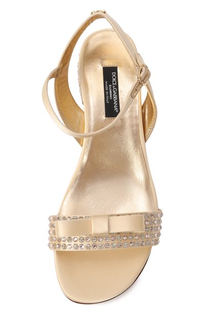 Текстильные босоножки DOLCE & GABBANA золотого цвета по цене 78300 руб., арт. D11305/A4772/37-39, фото 4 Текстильные босоножки DOLCE & GABBANA, арт. D11305/A4772/37-39, фото 4