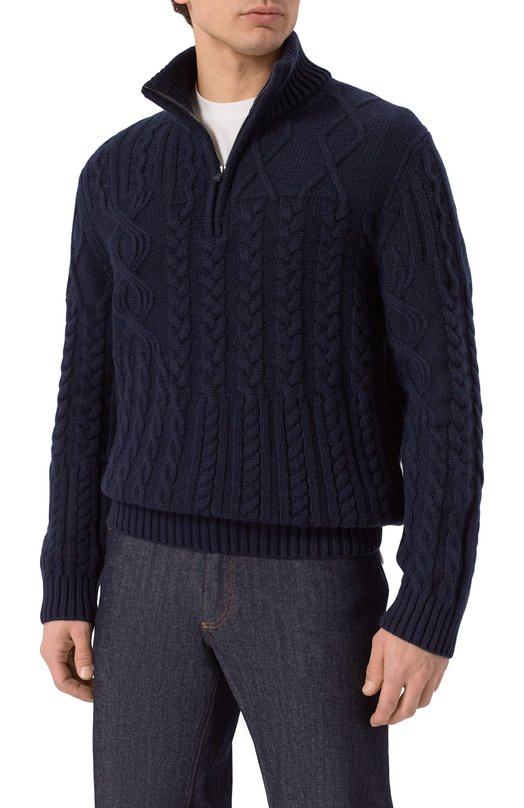 Кашемировый свитер Kiton UMM071701 Синий  UMM071701 Фото 3