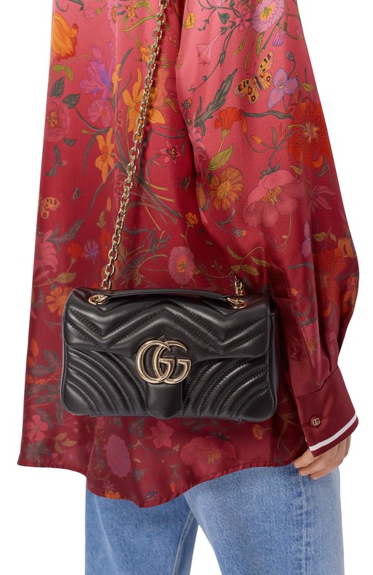 Сумка GG Marmont small Gucci 837280/AAE38 Чёрный  837280/AAE38 Фото 2