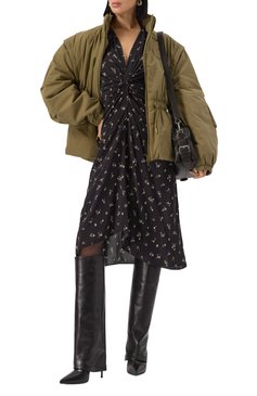 Женское платье из вискозы ISABEL MARANT ETOILE черного цвета, арт. 25PR00726FA/C1J02E | Фото 2 (Материал внешний: Вискоза; Драгоценные камни: Проставлено; Длина Ж (юбки, платья, шорты): Миди; Материал сплава: Проставлено; Рукава: Длинные; Женское Кросс-КТ: Платье-одежда; Случай: Повседневный)