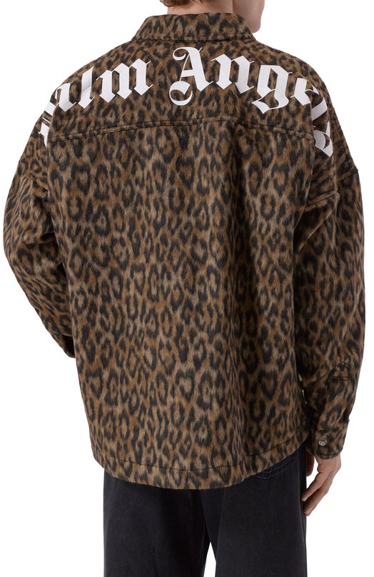 Куртка-рубашка Palm Angels PMES002F25FAB001 Леопардовый  PMES002F25FAB001 Фото 4