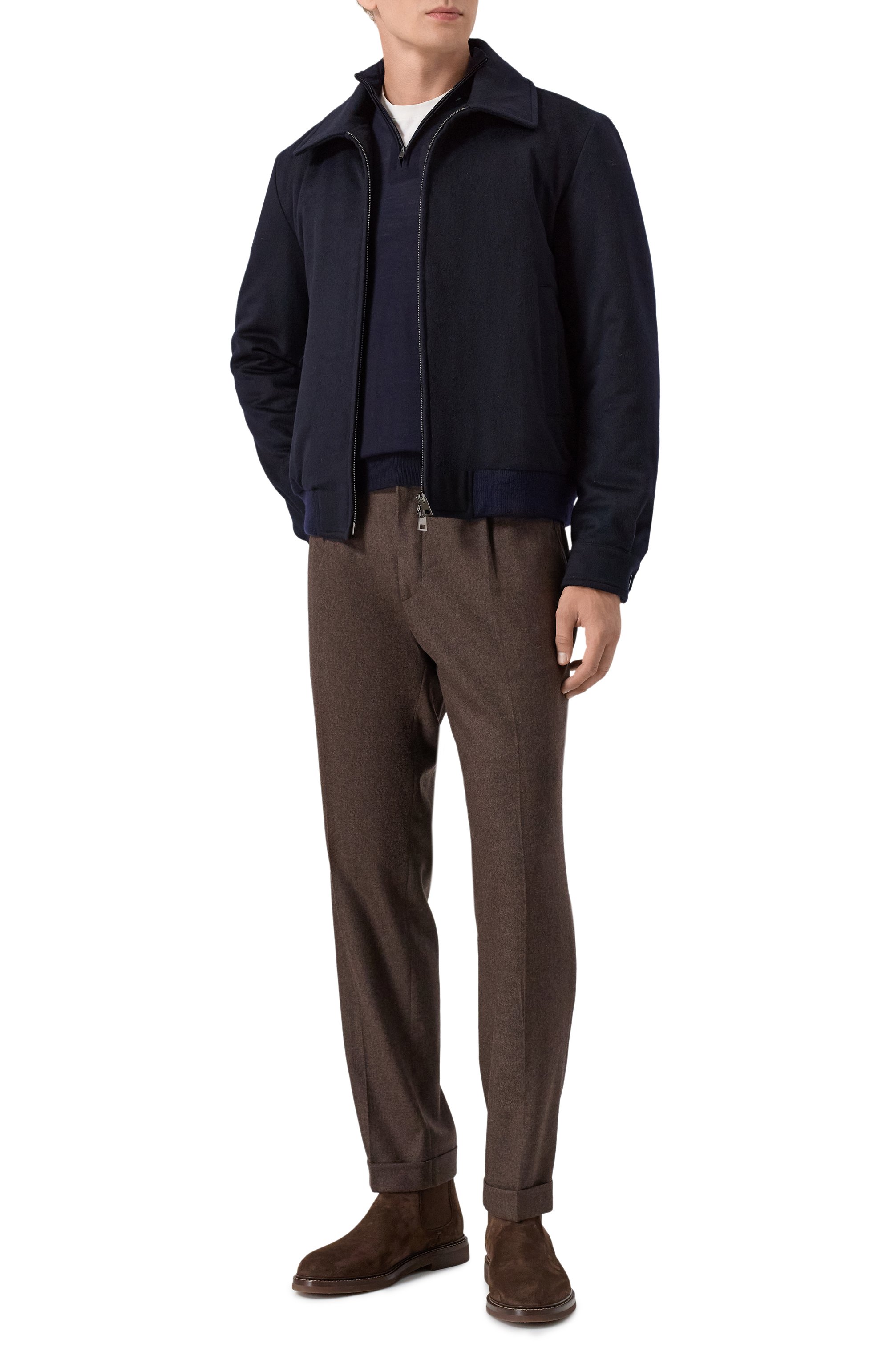 Шерстяной джемпер MVST темно-синего цвета по цене 142500 руб., арт. M0-M25.1MM.K407/44-60, фото 2 Шерстяной джемпер MVST, арт. M0-M25.1MM.K407/44-60, фото 2