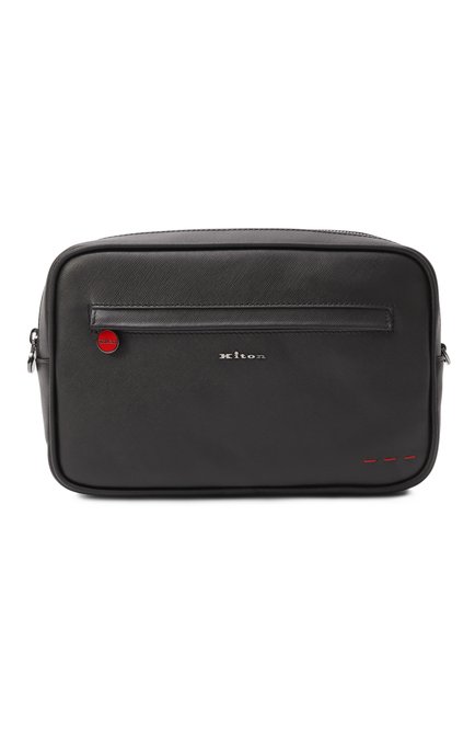 Мужская борсетка KITON черного цвета, арт. UBA0011N0122808 | Фото 1 (Драгоценные камни: Проставлено; Материал: Натуральная кожа; Материал сплава: Проставлено; Размер: medium)