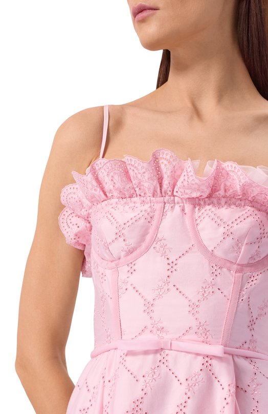 Хлопковое платье Giambattista Valli 26SSPVTE5146/23V0I Розовый  26SSPVTE5146/23V0I Фото 4
