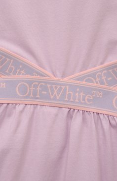 Детское хлопковое платье OFF-WHITE сиреневого цвета, арт. 0GDB055S24JER001/12-12+ | Фото 3 (Рукава: Короткие; Случай: Повседневный; Материал сплава: Проставлено; Материал внешний: Хлопок; Девоч�ки Кросс-КТ: Платье-одежда; Драгоценные камни: Проставлено; Ростовка одежда: 12 лет | 152 см, 13 - 15 лет | 158 см)