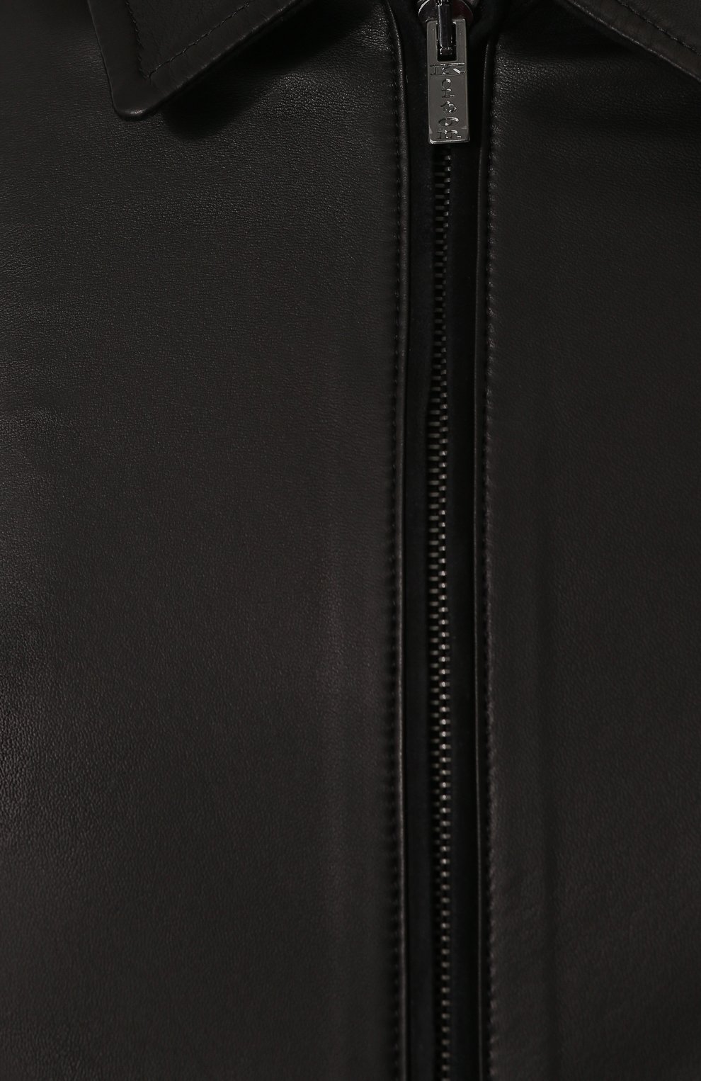 Кожаный бомбер на молнии с отложным воротником KITON, арт. UW0396V08P2724000, фото 5