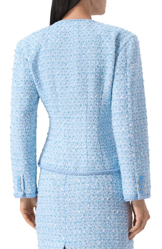 Твидовый жакет ROWEN ROSE JCK_RR402 Голубой  JCK_RR402 Фото 4
