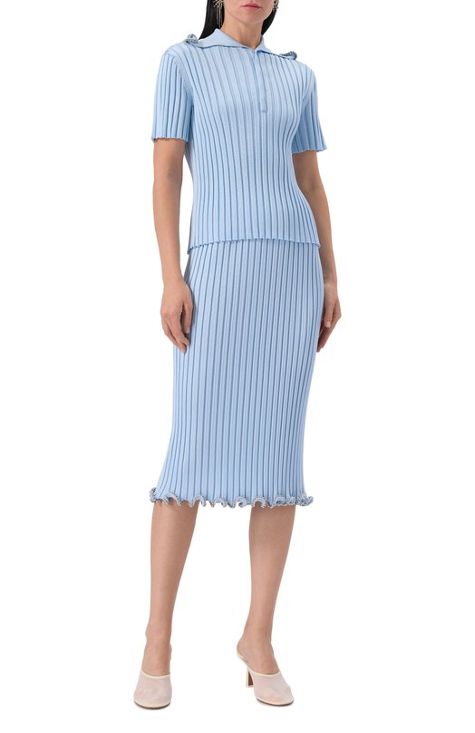 Юбка из вискозы Jil Sander J03MA0233-J18346 Голубой  J03MA0233-J18346 Фото 2