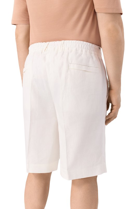 Льняные шорты Cortigiani 4AP662 Кремовый  4AP662 Фото 4