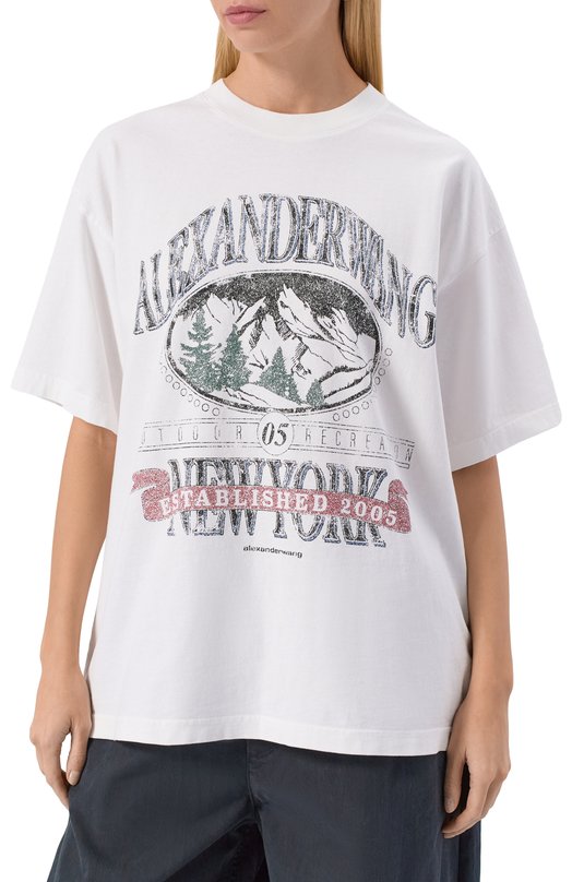 Хлопковая футболка Alexander Wang UCC4251851 Белый  UCC4251851 Фото 3