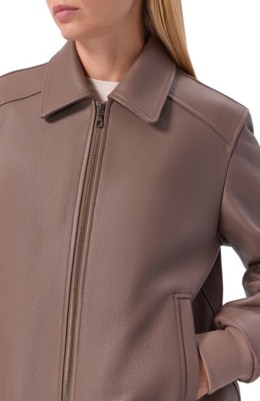 Кожаный бомбер Maslov SMB63 Коричневый  SMB63 Фото 5