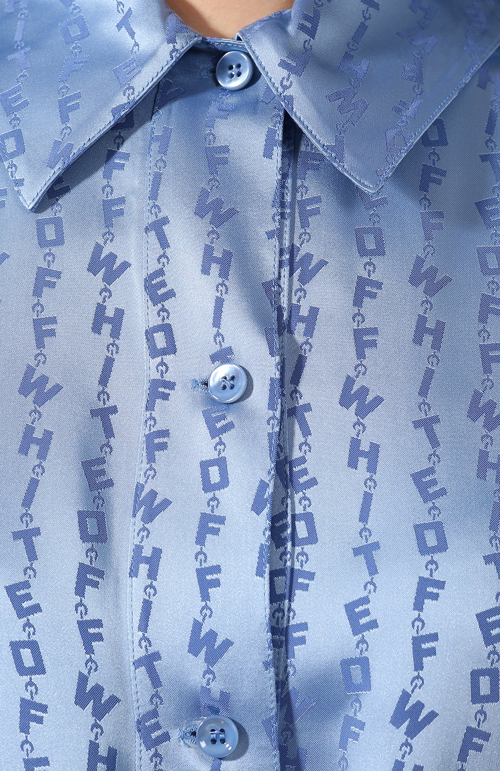Рубашка OFF-WHITE голубого цвета по цене 78550 руб., арт. 0WGA069R20C860683100, фото 5 Рубашка OFF-WHITE, арт. 0WGA069R20C860683100, фото 5