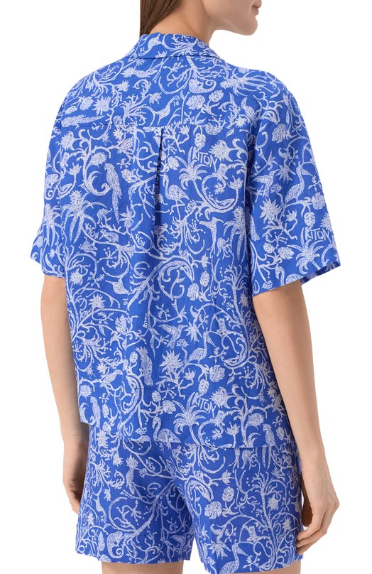 Льняная рубашка Kiton D58459H08903 Синий  D58459H08903 Фото 4