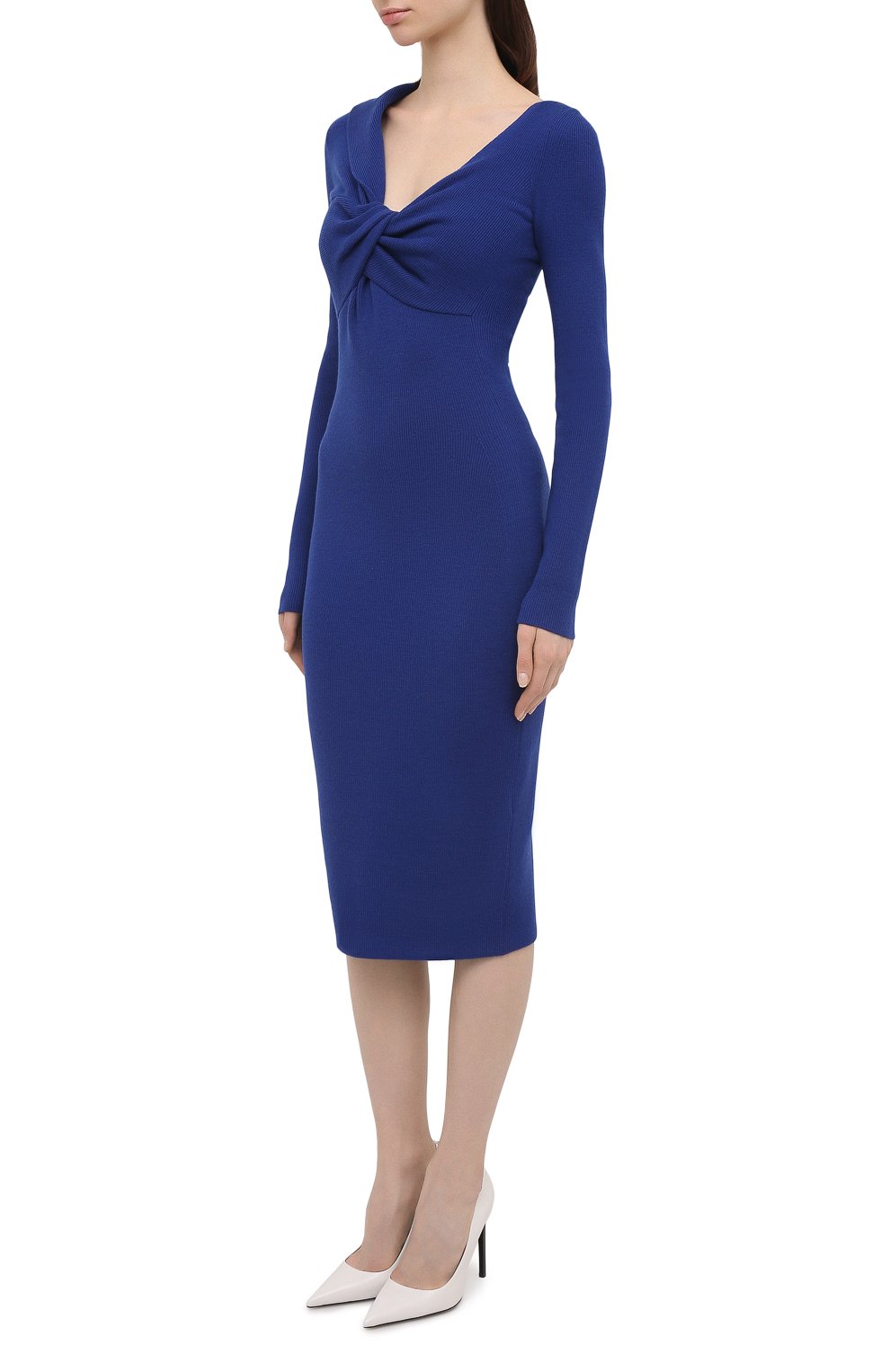 Шерстяное платье ALEXANDER MCQUEEN синего цвета по цене 155500 руб., арт. 650269/Q1AR9, фото 3 Шерстяное платье ALEXANDER MCQUEEN, арт. 650269/Q1AR9, фото 3