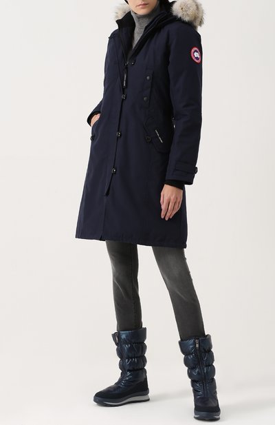 Парка kensington с меховой отделкой CANADA GOOSE синего цвета по цене 118500 руб., арт. 2506L, фото 2 Парка kensington с меховой отделкой CANADA GOOSE, арт. 2506L, фото 2