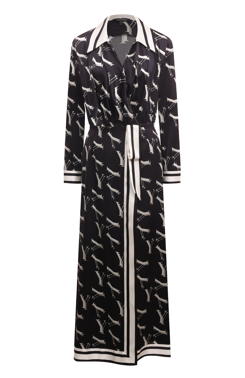 Атласное платье YANINA черно-белого цвета по цене 193380 руб., арт. 0-2492, фото 1 Атласное платье YANINA, арт. 0-2492, фото 1