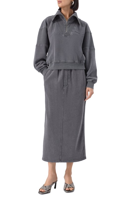 Хлопковая юбка Isabel Marant Etoile 25PJU0202FB-C1G03E Серый  25PJU0202FB-C1G03E Фото 2