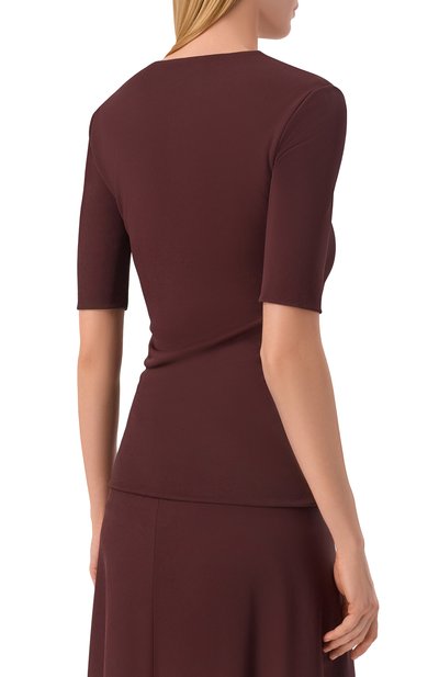 Пуловер из вискозы JIL SANDER бордового цвета по цене 64100 руб., арт. J04NC0002/J65016, фото 4 Пуловер из вискозы JIL SANDER, арт. J04NC0002/J65016, фото 4