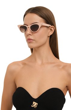 Женские солнцезащитные очки G.O.D. EYEWEAR бежевого цвета, арт. THIRTY 0NE DUSTY/GRAD BR0WN | Фото 2 (Тип очков: С/з; Региональные ограничения белый список (Axapta Mercury): Не проставлено; Нос: Не проставлено; Материал: Пластик; Оптика Гендер: оптика-женское; Очки форма: Cat-eye)