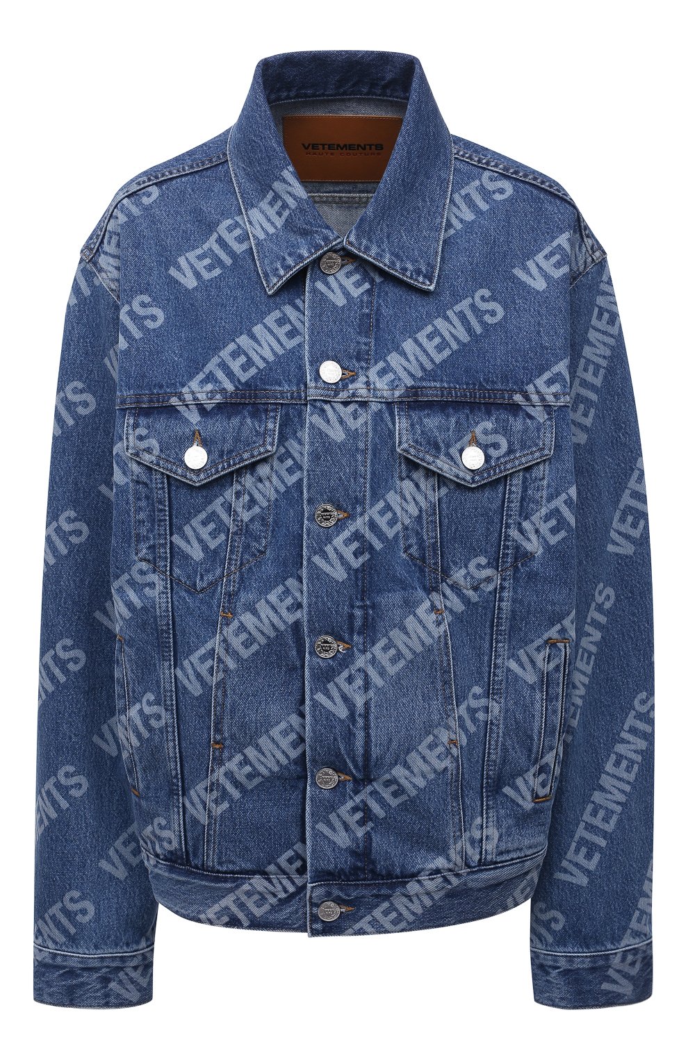 Джинсовая куртка VETEMENTS голубого цвета по цене 199500 руб., арт. UE51JA350B 2803/W, фото 1 Джинсовая куртка VETEMENTS, арт. UE51JA350B 2803/W, фото 1