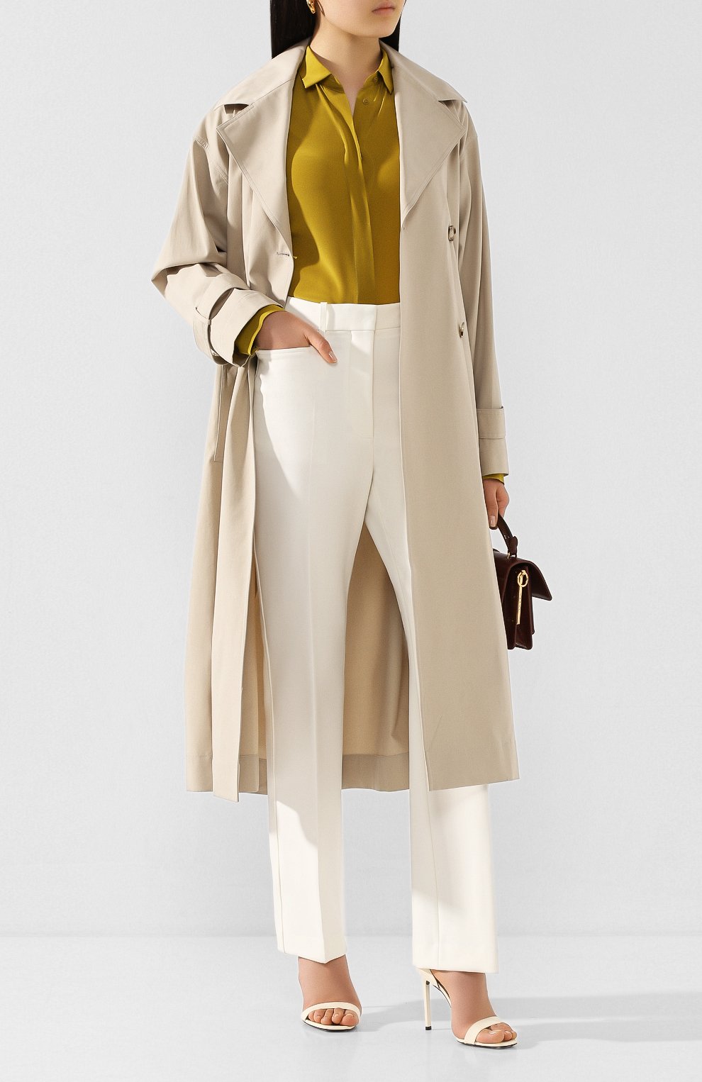 Брюки VICTORIA BECKHAM кремового цвета по цене 99500 руб., арт. 1120WTR000629A, фото 2 Брюки VICTORIA BECKHAM, арт. 1120WTR000629A, фото 2